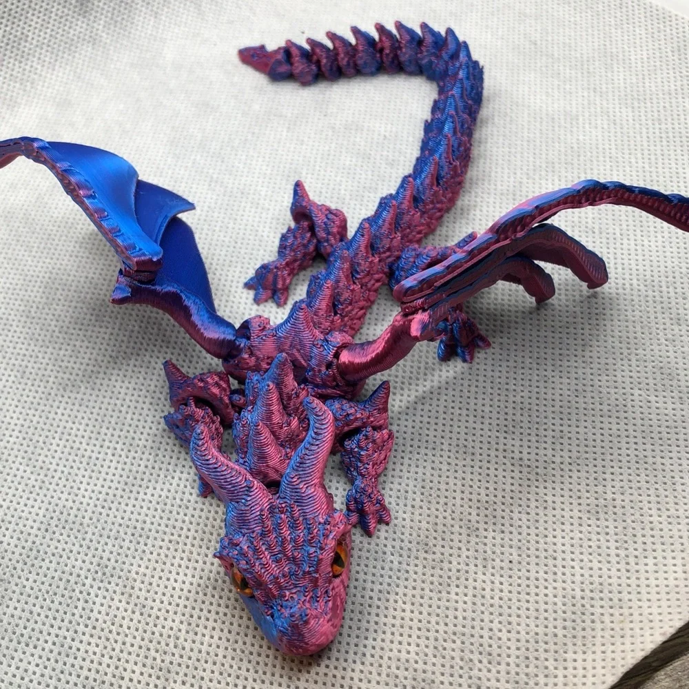 3D print Purple & Blue Dragon Reptile Ornament